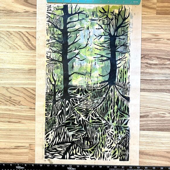 Sandra Rosen Holubow Print Signed Numbered Chicago Artist Trees Roots 14" x 23" - Picture 1 of 11